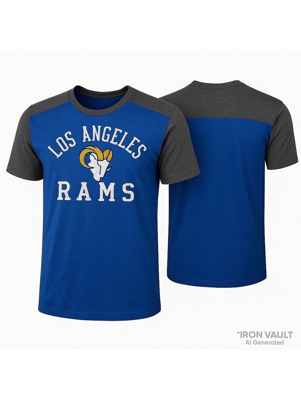Los Angeles Rams Majestic Threads Blue Gray NFL Team T-Shirt Men’s XL USA Made